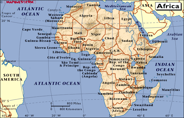 Africa Surf Destinations Map