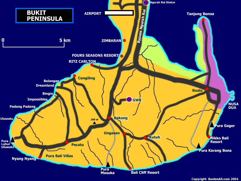 Bukit Peninsula Bali Surf Map
