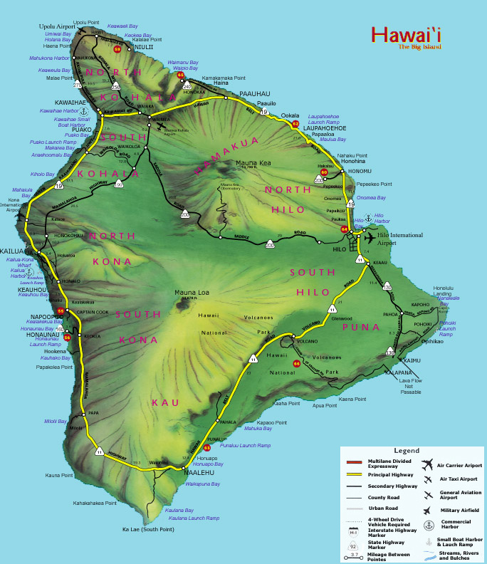 Hawaii Surf Destinations Hawaii Big Islands Map