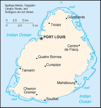 Mauritius Surf Trip Destinations Map