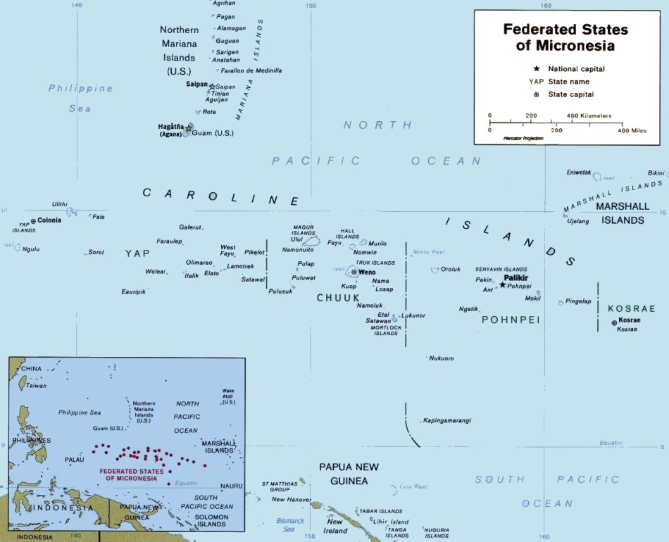 Caroline Islands, Micronesia Map