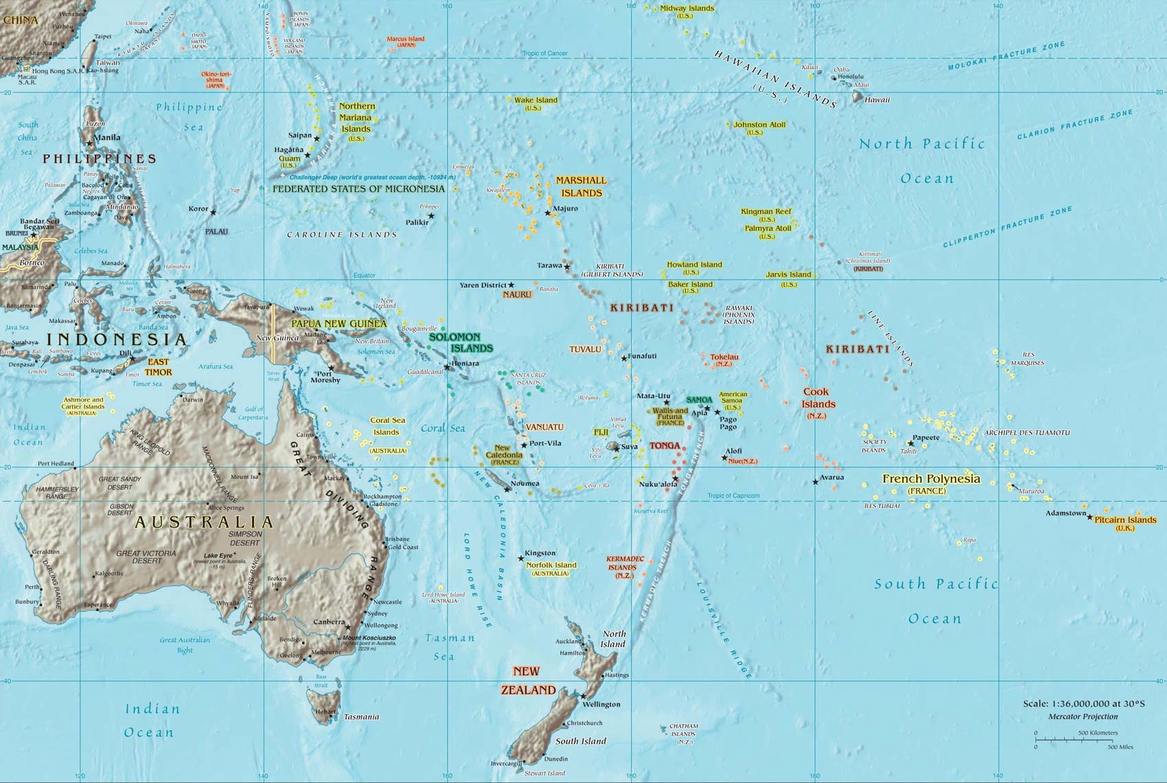 South Pacific Islands Surf Trip Destintions Map