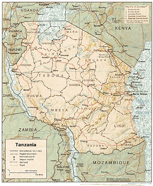 Tanzania Surf Trip Destinations Map