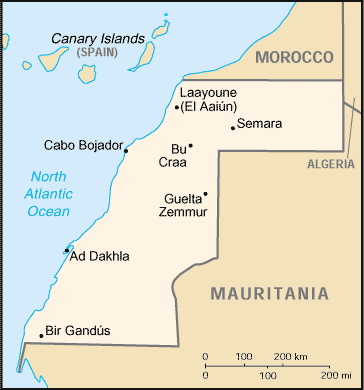 Western Sahara Surf Trip Destinations Map